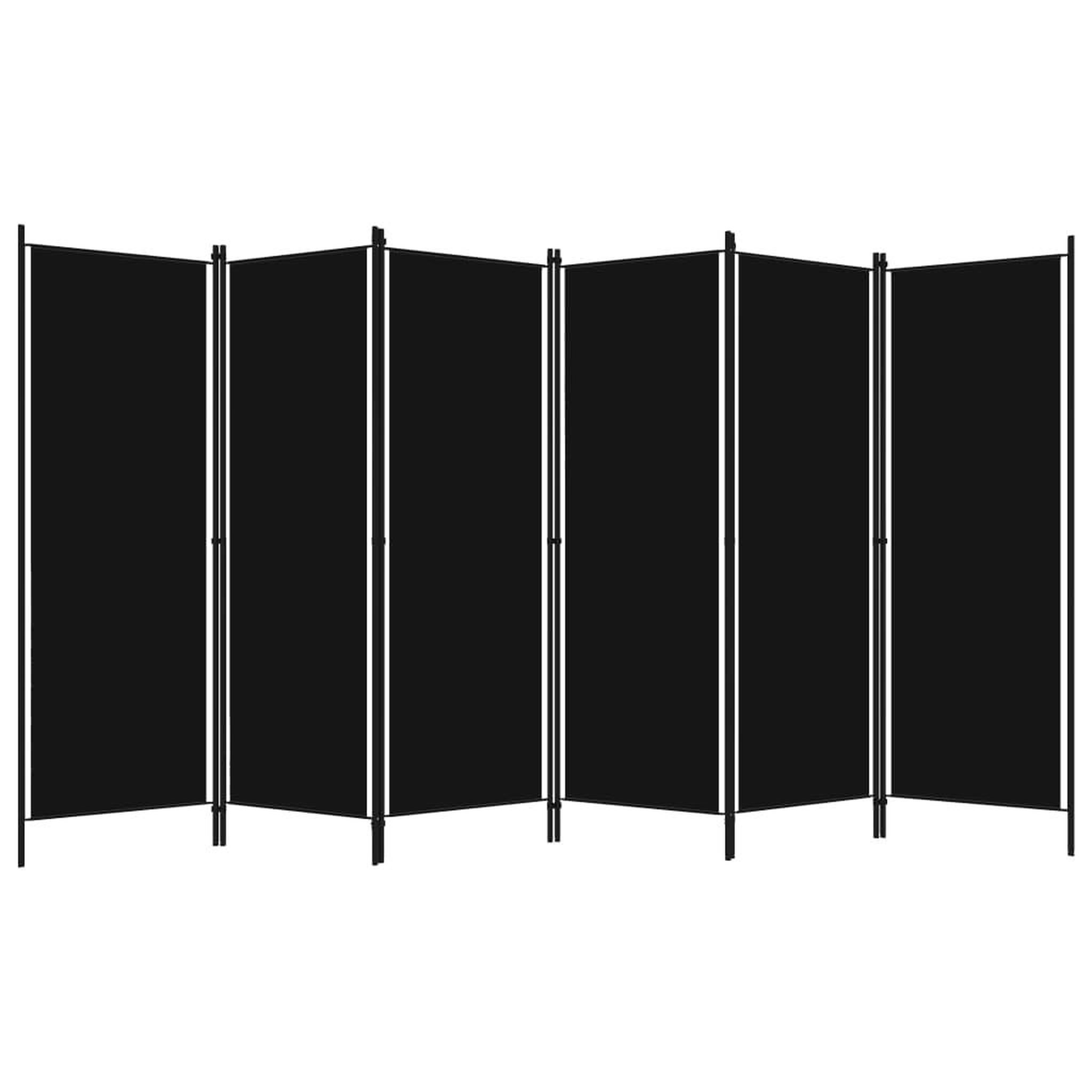 Voir la diapositive 2 : VIDAXL Cloison de separation 6 panneaux Noir 300x180 cm