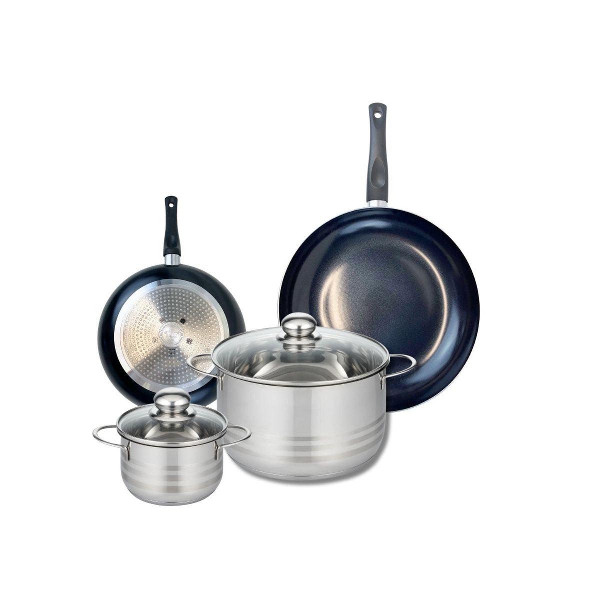 ELO Ensemble de 2 poêles de cuisson 20 et 28 cm et 2 faitouts 14 et 24 cm elo prima brillant
