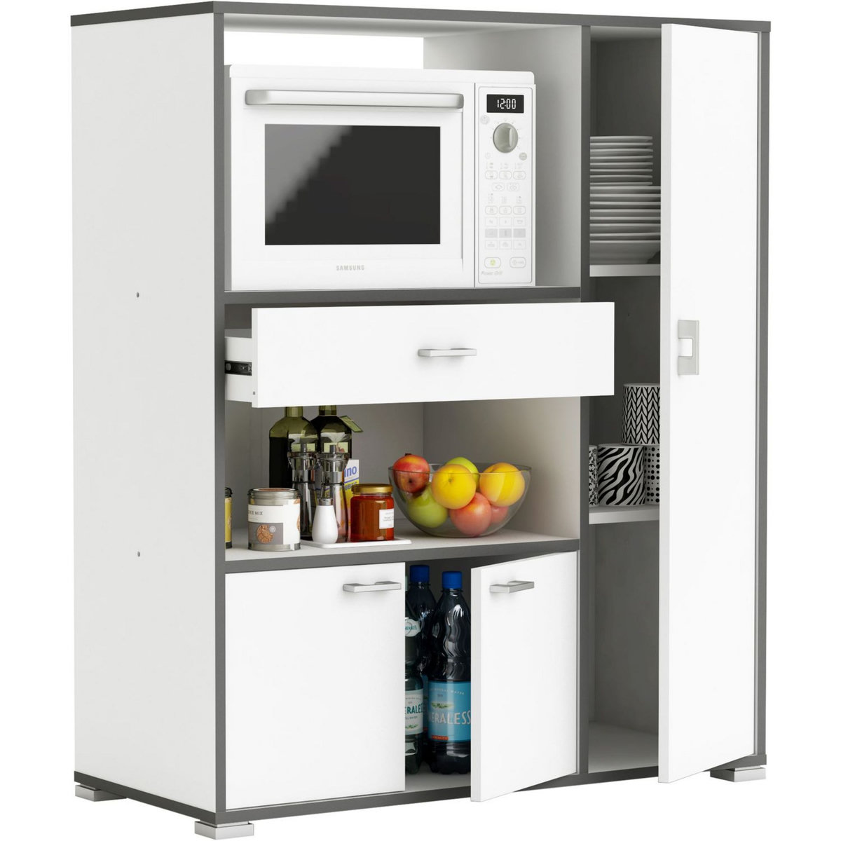 Meuble de rangement de cuisine compact 3 portes 1 tiroir CEREMONIE