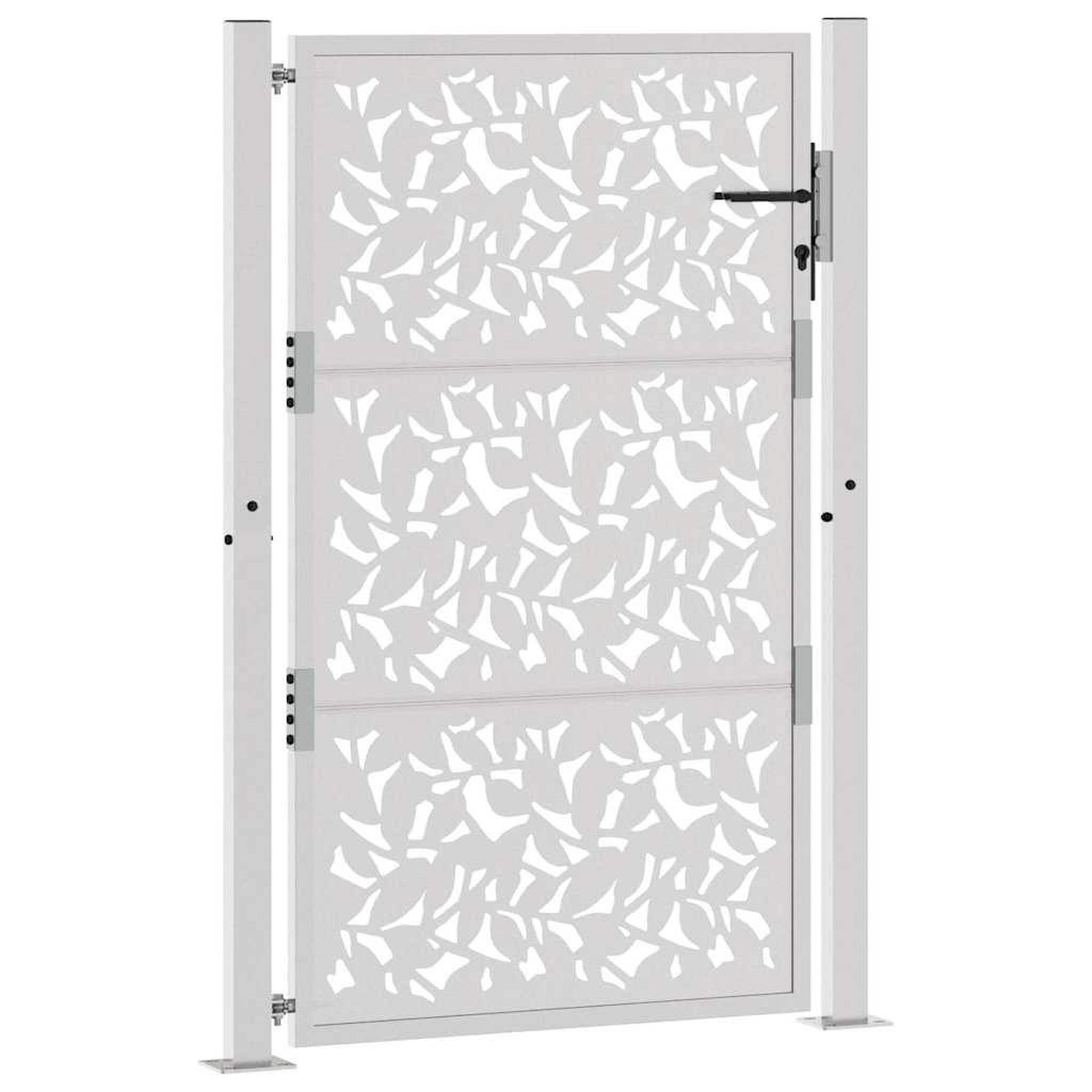 Voir la diapositive 3 : VIDAXL Porte de jardin acier resistant aux intemperies design feuilles