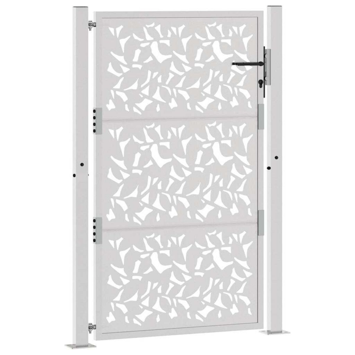 VIDAXL Porte de jardin acier resistant aux intemperies design feuilles