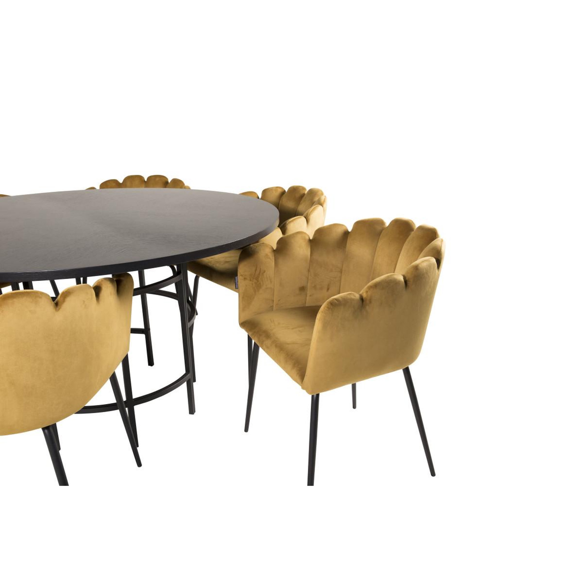 Voir la diapositive 3 : Paris Prix Ensemble table à manger & 6 chaises  copenhagen & limhamn  140cm jaune & noir
