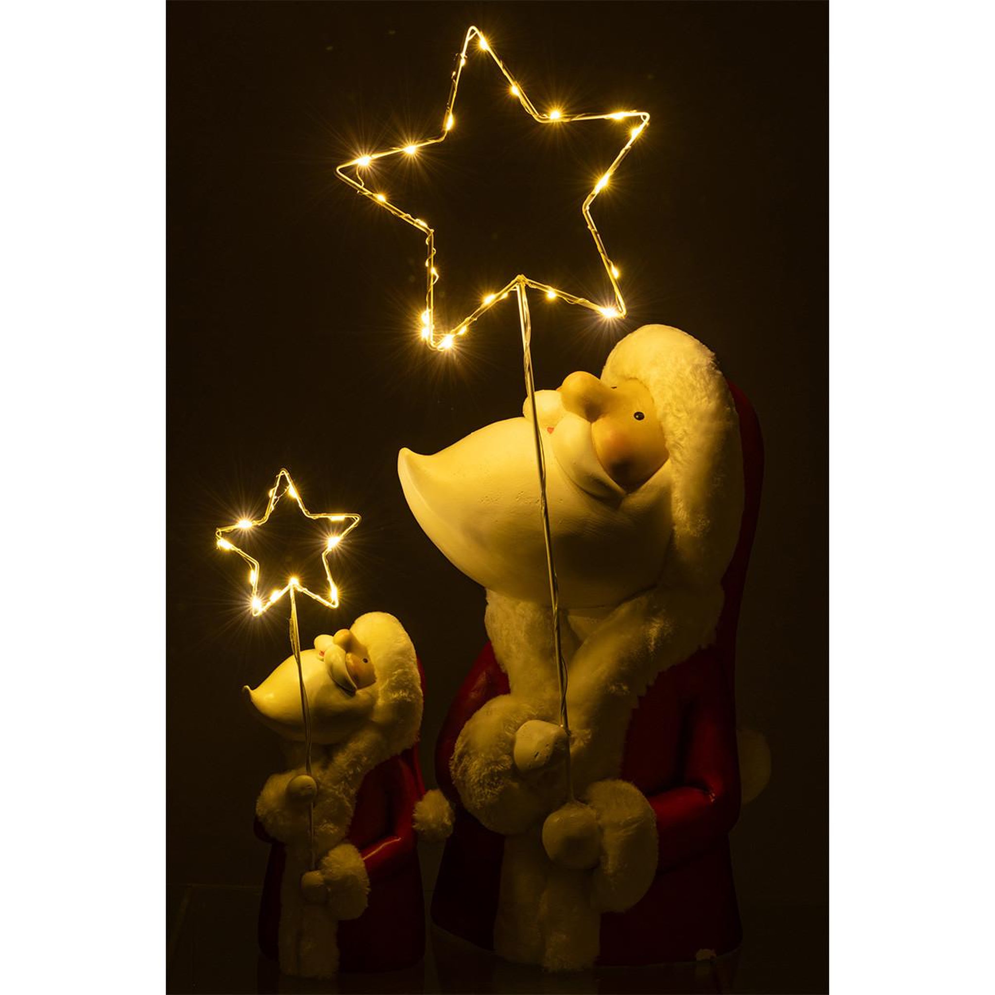 Voir la diapositive 5 : J-LINE Père noël à led  étoile  67cm rouge