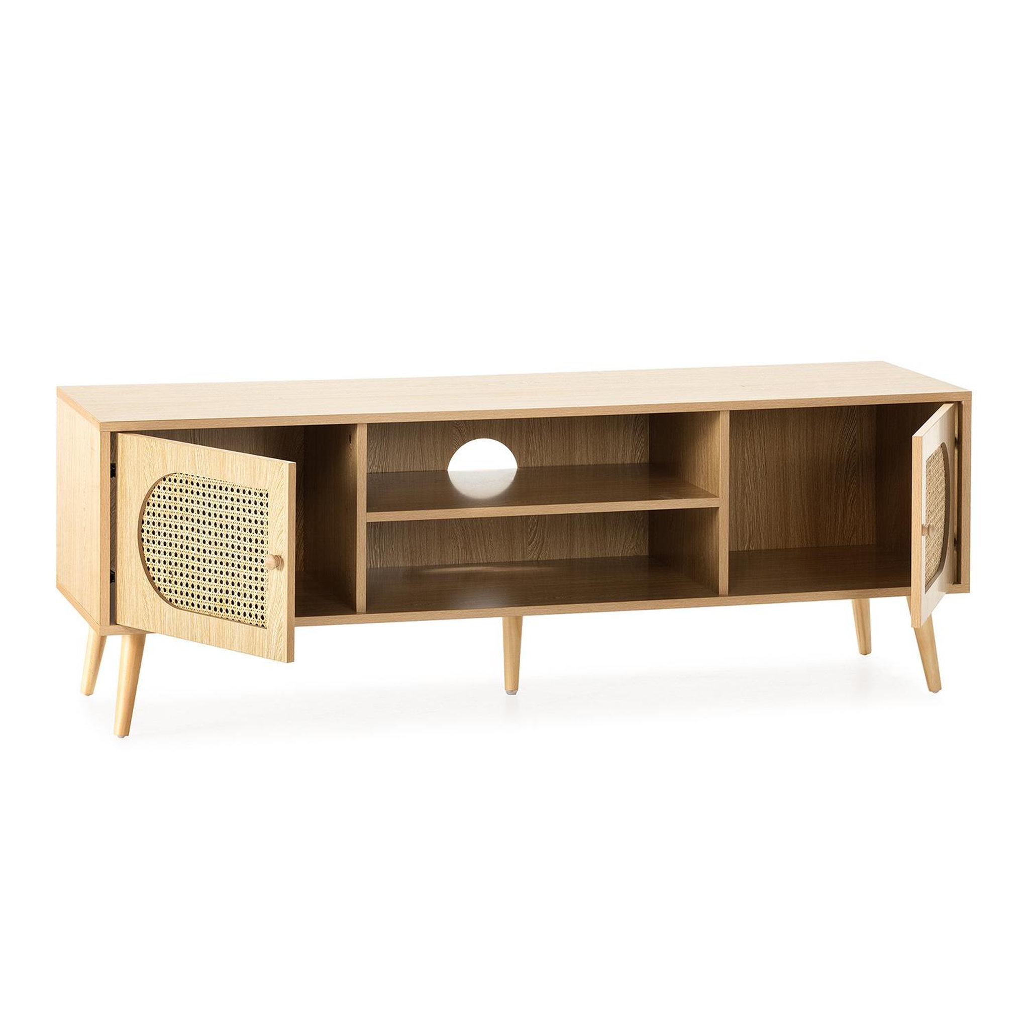 Voir la diapositive 3 : VS VENTA-STOCK Meuble Tv Luna 2 portes couleur Chêne