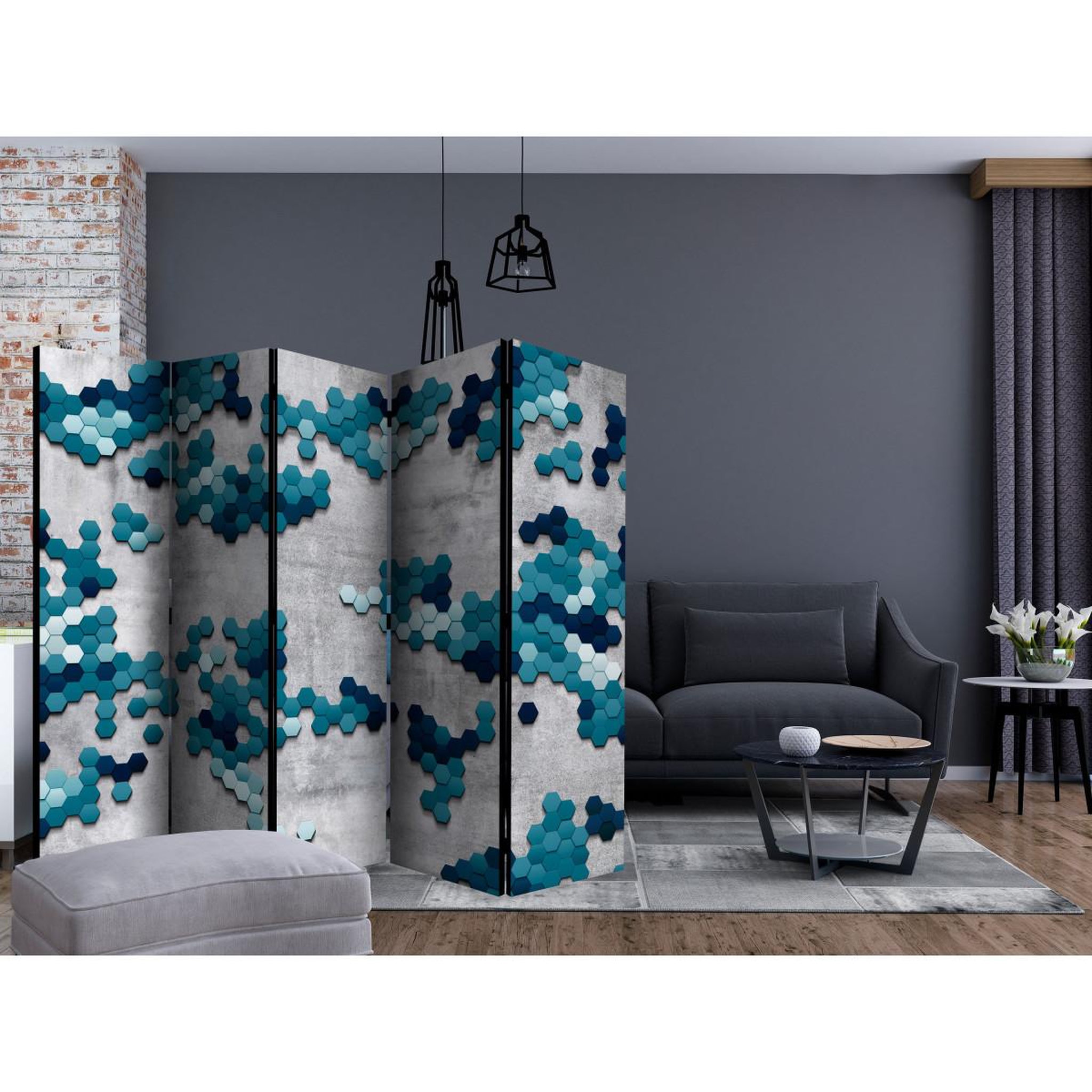 Voir la diapositive 2 : Paris Prix Paravent 5 volets  sea puzzle  172x225cm