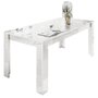 KASALINEA Table à manger 180 blanc laqué design NINO-L 180 x P 90 x H 79 cm- Blanc
