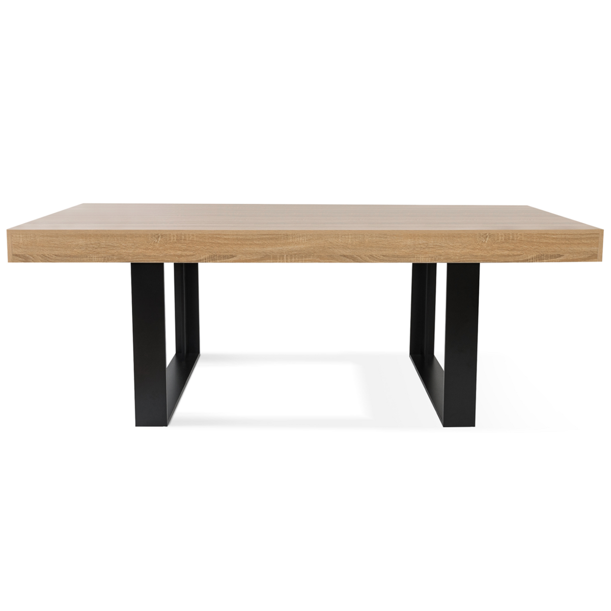 ID MARKET Table à manger rectangle PHOENIX 8 personnes bois et noir 200 cm
