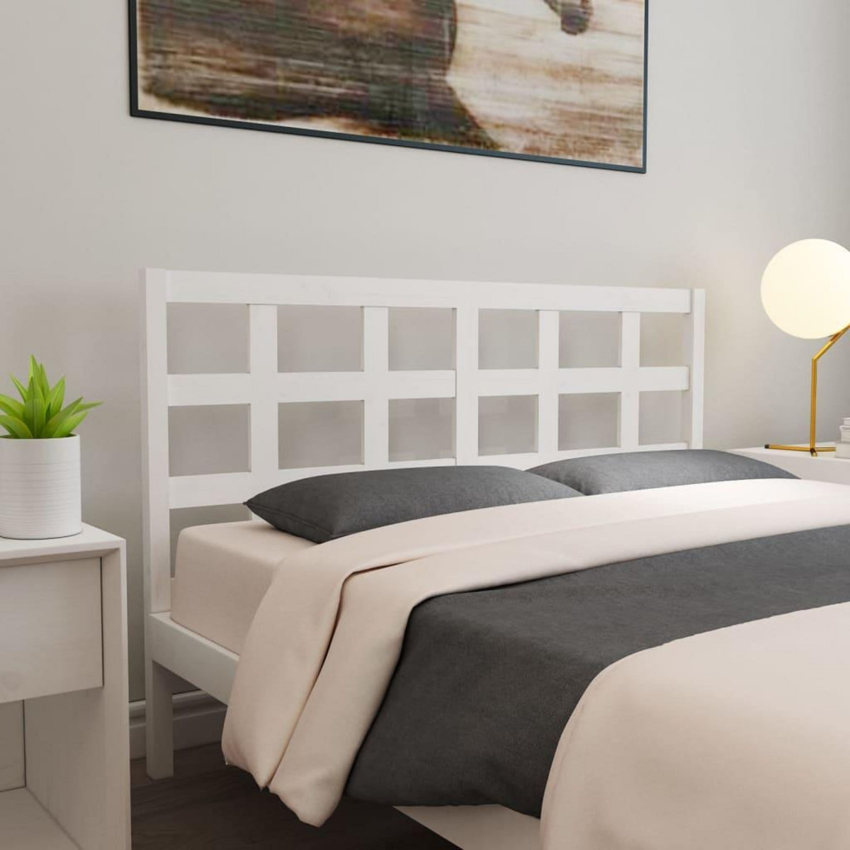 VIDAXL Tete de lit blanc 165,5x4x100 cm bois massif de pin