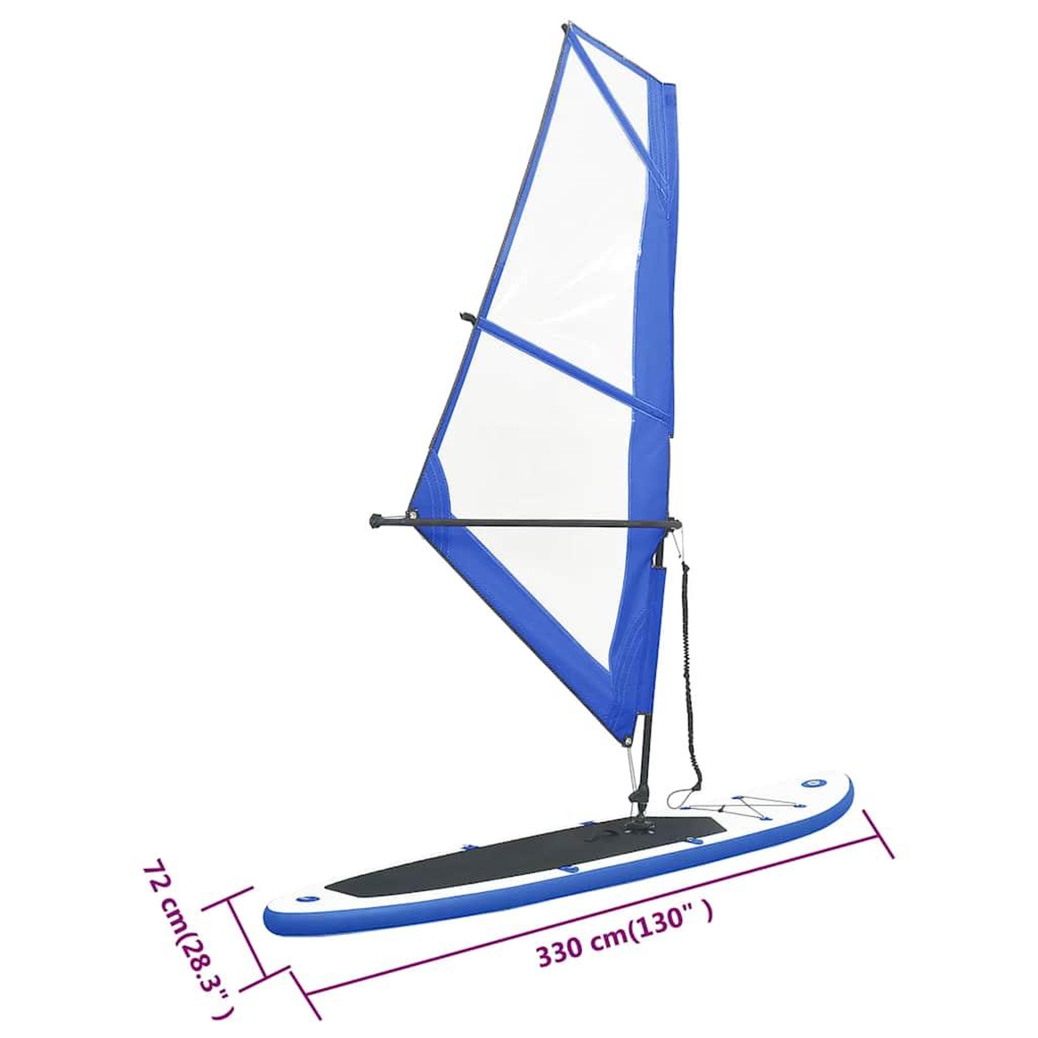 Voir la diapositive 6 : VIDAXL Ensemble de planche SUP gonflable avec voile Bleu et blanc
