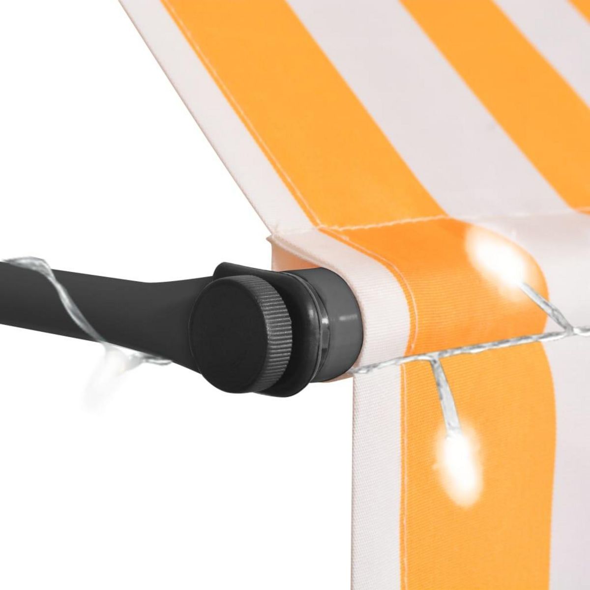 VIDAXL Auvent manuel retractable avec LED 200 cm Blanc et orange