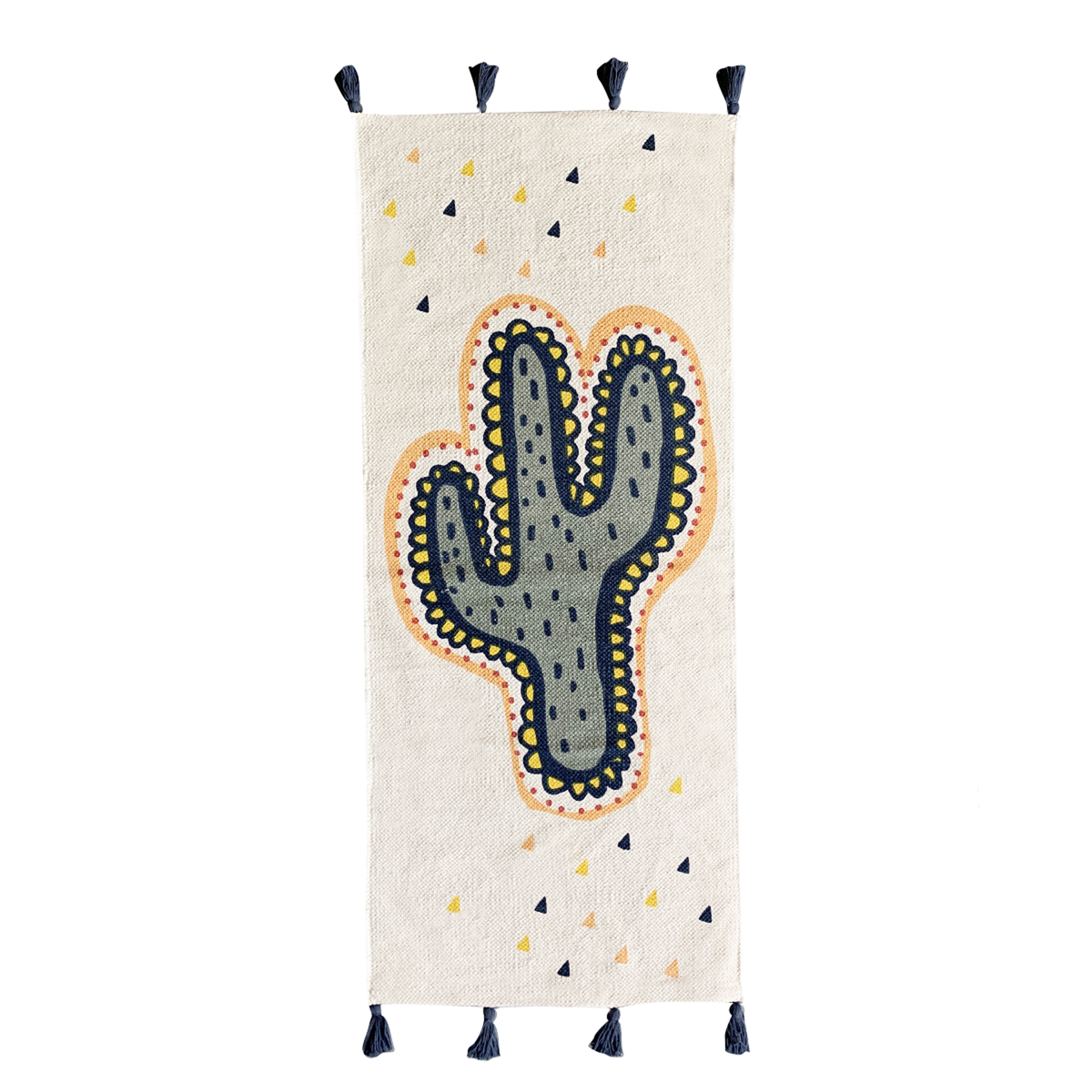 FUTURE HOME Tapis déco enfant cactus en coton tissé 50x120cm