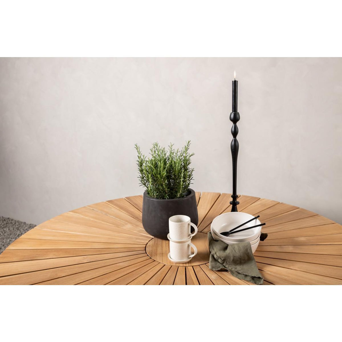 Paris Prix Table de Jardin Ronde  Mexico  140cm Naturel & Blanc