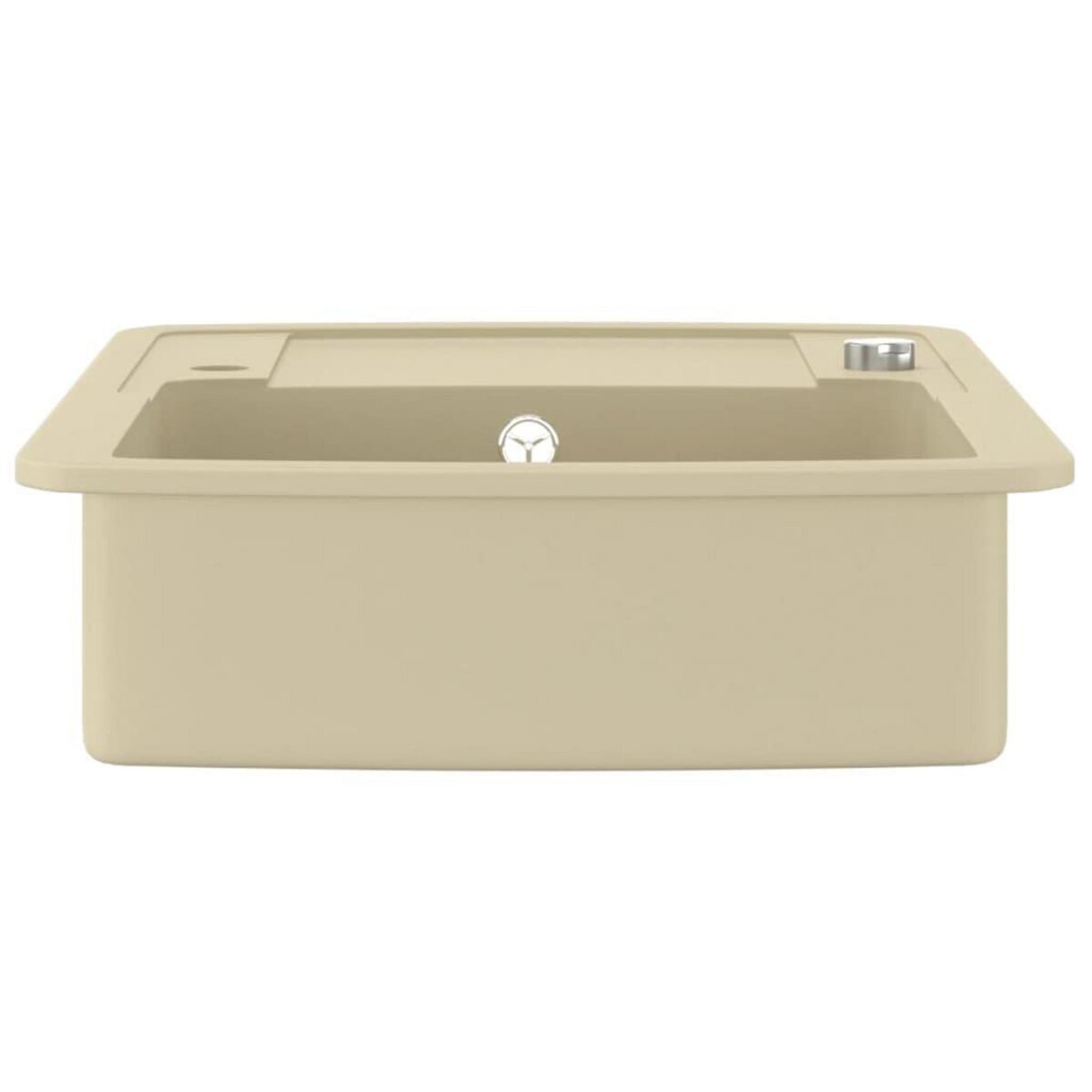 VIDAXL Evier de cuisine Granit Seul lavabo Beige