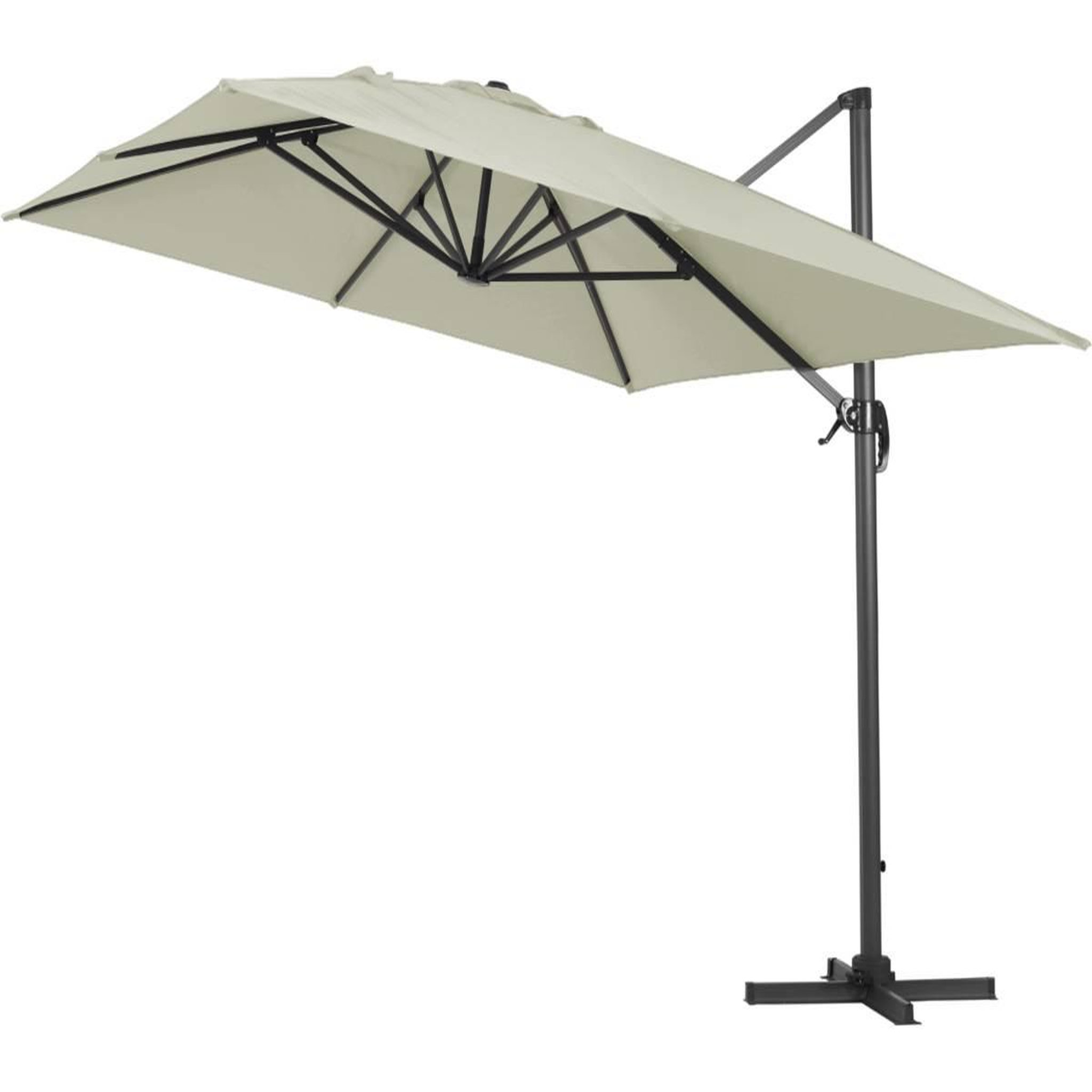 Voir la diapositive 2 : Habitat et Jardin Parasol jardin déporté alu  sun 4  - rectangle - 3 x 4 m + housse de protection - ecru