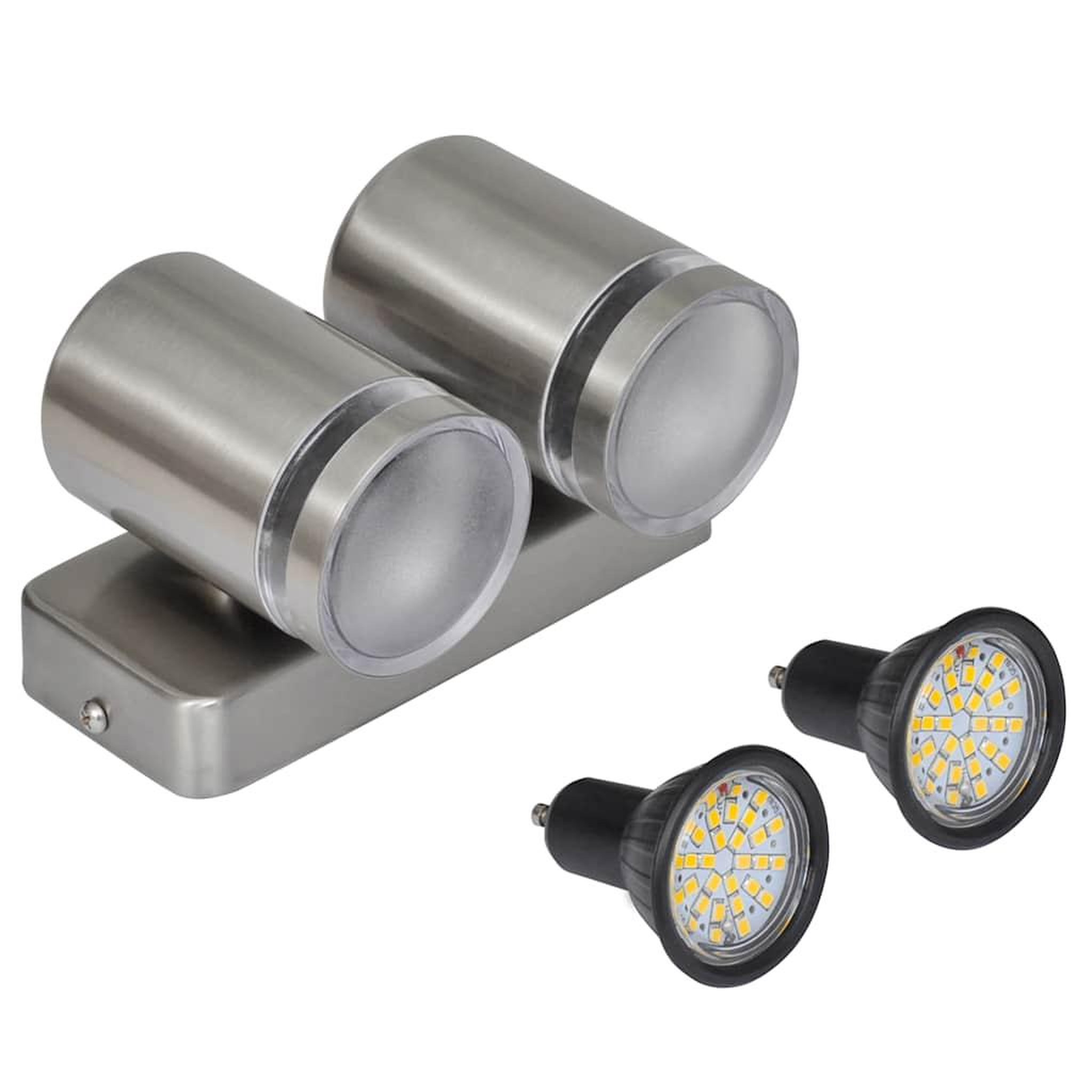 Voir la diapositive 4 : VIDAXL Applique LED acier inoxydable avec tete conique