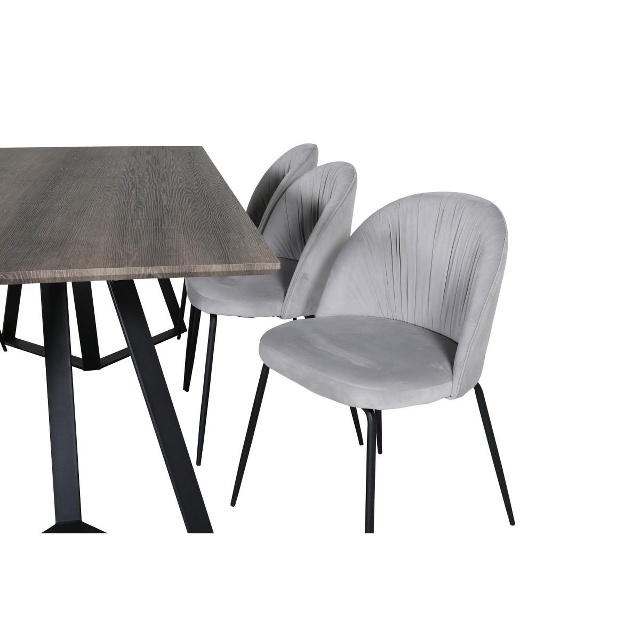 Voir la diapositive 3 : Paris Prix Ensemble table à manger & 6 chaises  marina & wrinkles  180cm naturel & gris