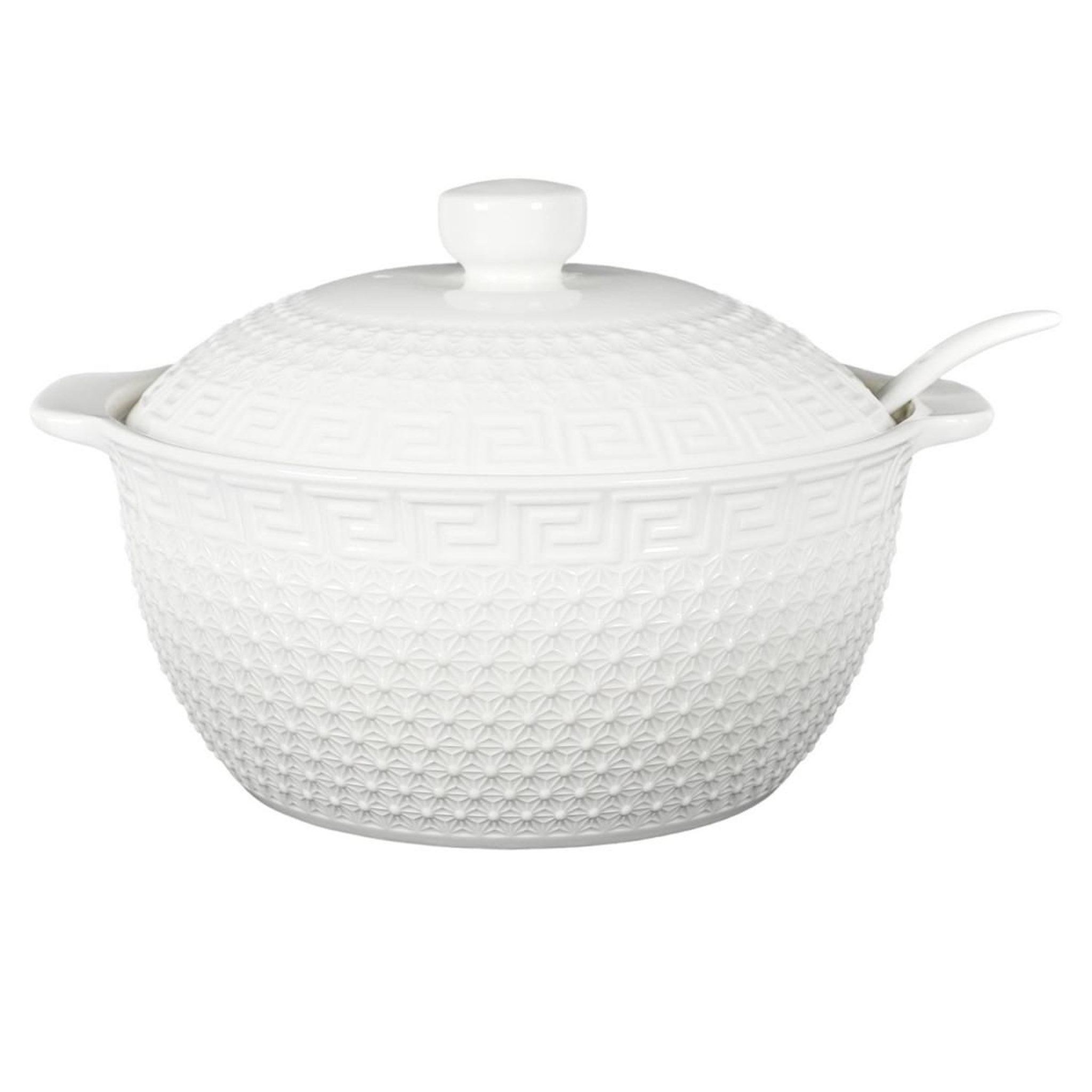 Voir la diapositive 3 : The Home Deco Factory Service à Soupe 8 Pièces  Clélia  42cm Blanc