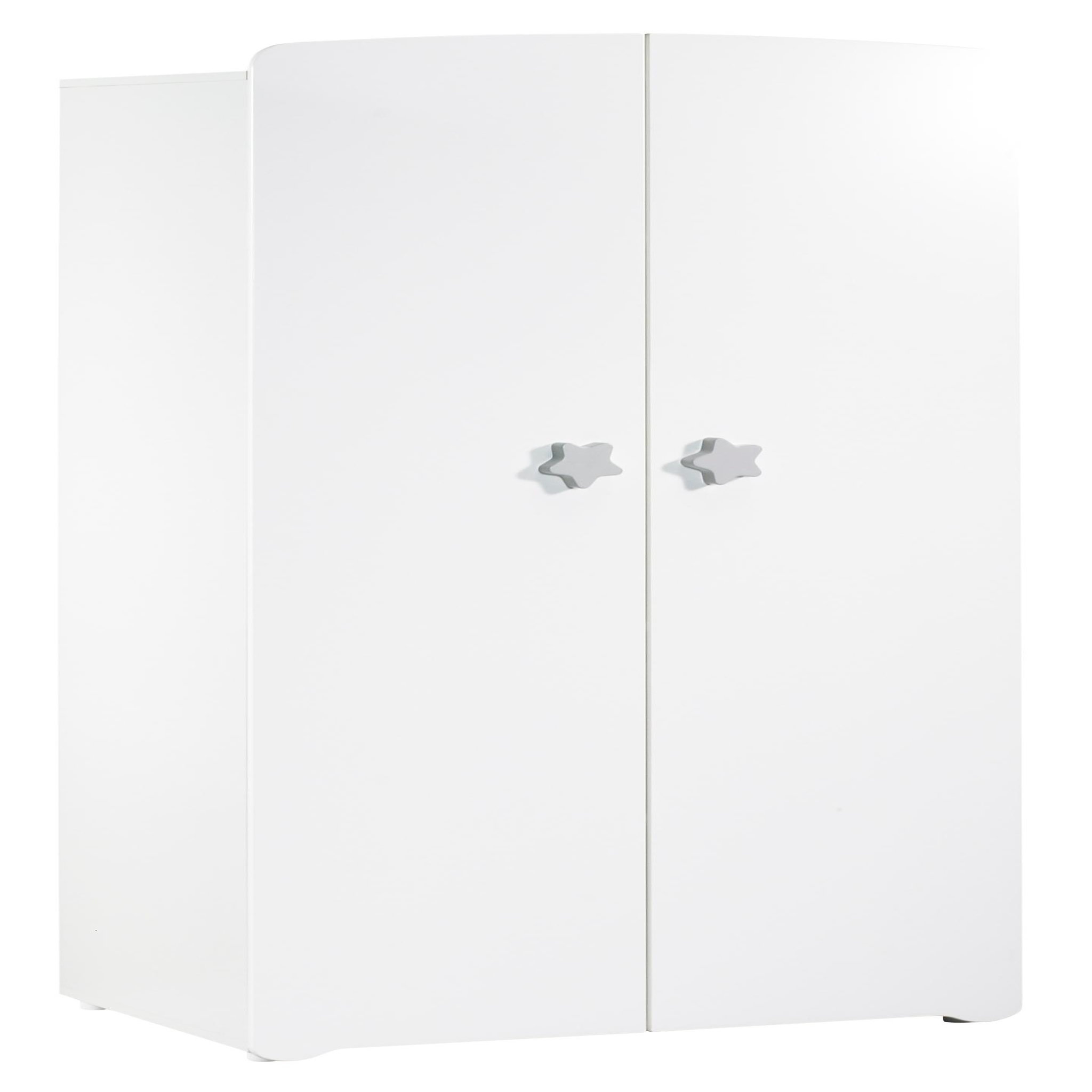 Voir la diapositive 1 : BABY PRICE Armoire chambre bébé 2 portes NEW BASIC Boutons Etoile Gris