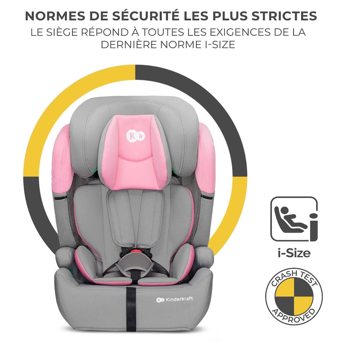 KINDERKRAFT Siège auto évolutif enfant avec harnais de sécurité intégré