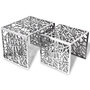 Voir la diapositive 1 : VIDAXL Table auxiliaire carree 2 pieces Aluminium Argente