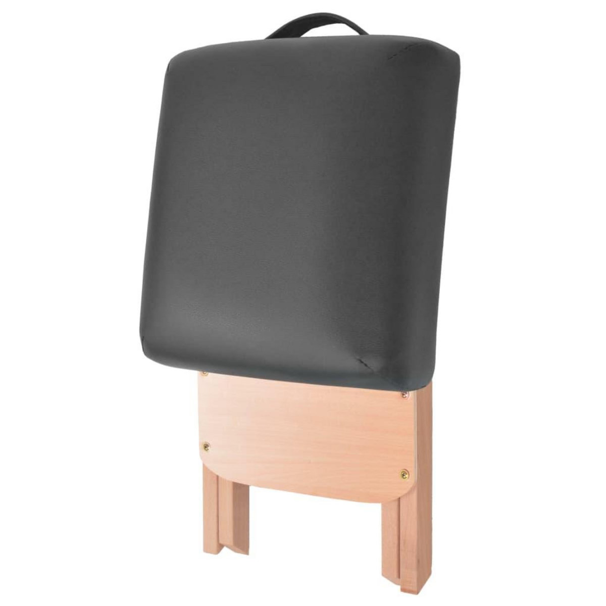 VIDAXL Table de massage pliable et tabouret 10 cm d'epaisseur Noir