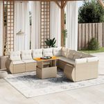 VIDAXL Salon de jardin 11 pcs avec coussins beige resine tressee