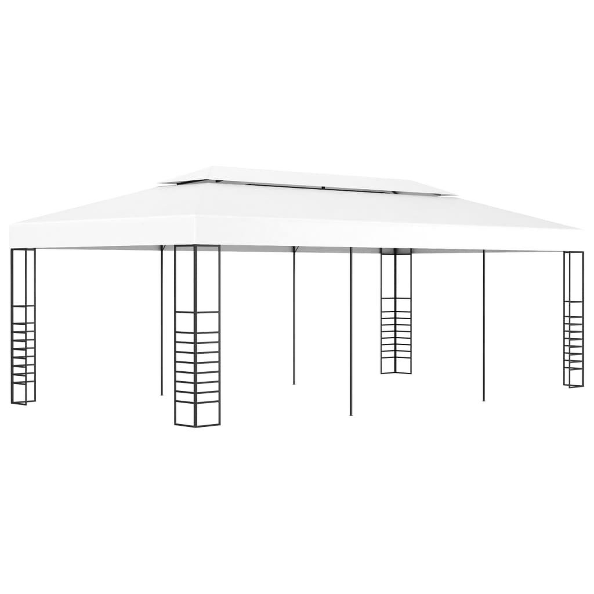 VIDAXL Tonnelle de jardin 6 x 3 m Blanc