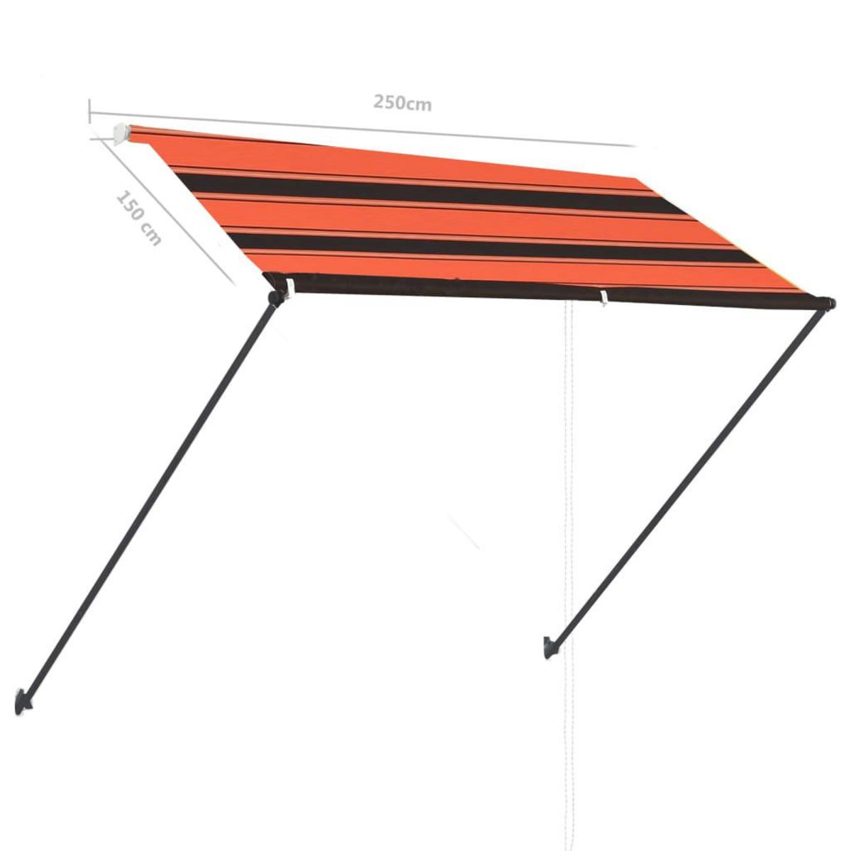 VIDAXL Auvent retractable avec LED 250x150 cm Orange et marron
