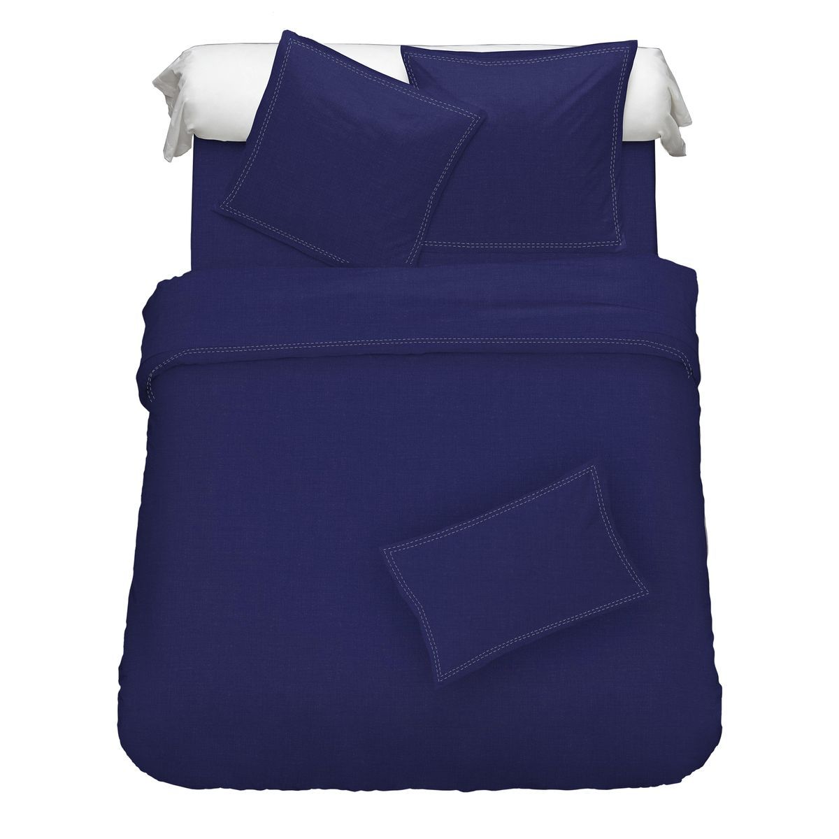 Housse de couette unie en coton lin YANNO