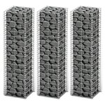 VIDAXL Jeu de panier de gabion 3 pcs Fil galvanise 25x25x100 cm