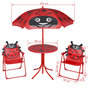 Voir la diapositive 6 : VIDAXL Jeu de bistro avec parasol pour enfants 3 pcs Rouge