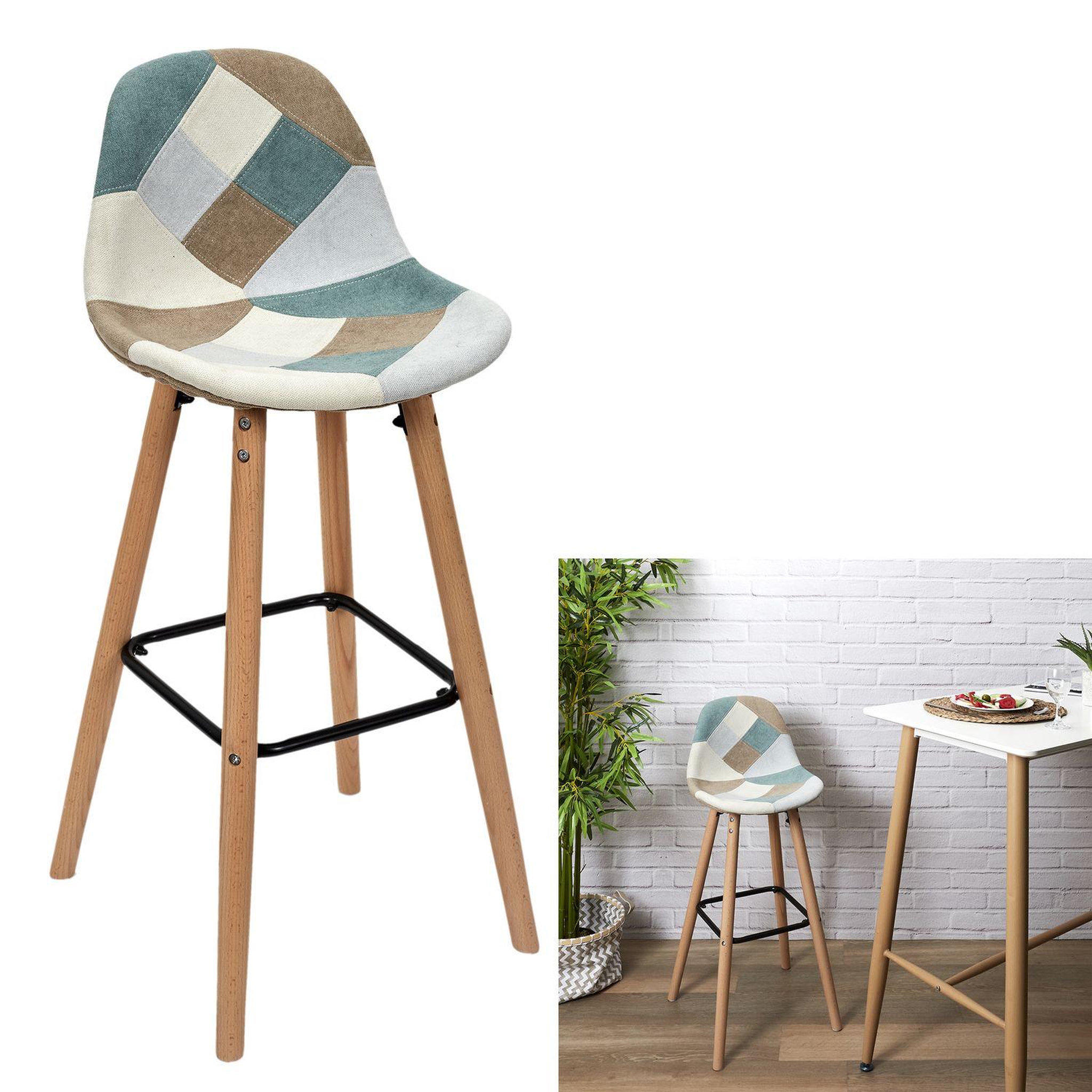 Voir la diapositive 4 : TOILINUX Lot de 2 tabourets de bar patchwork