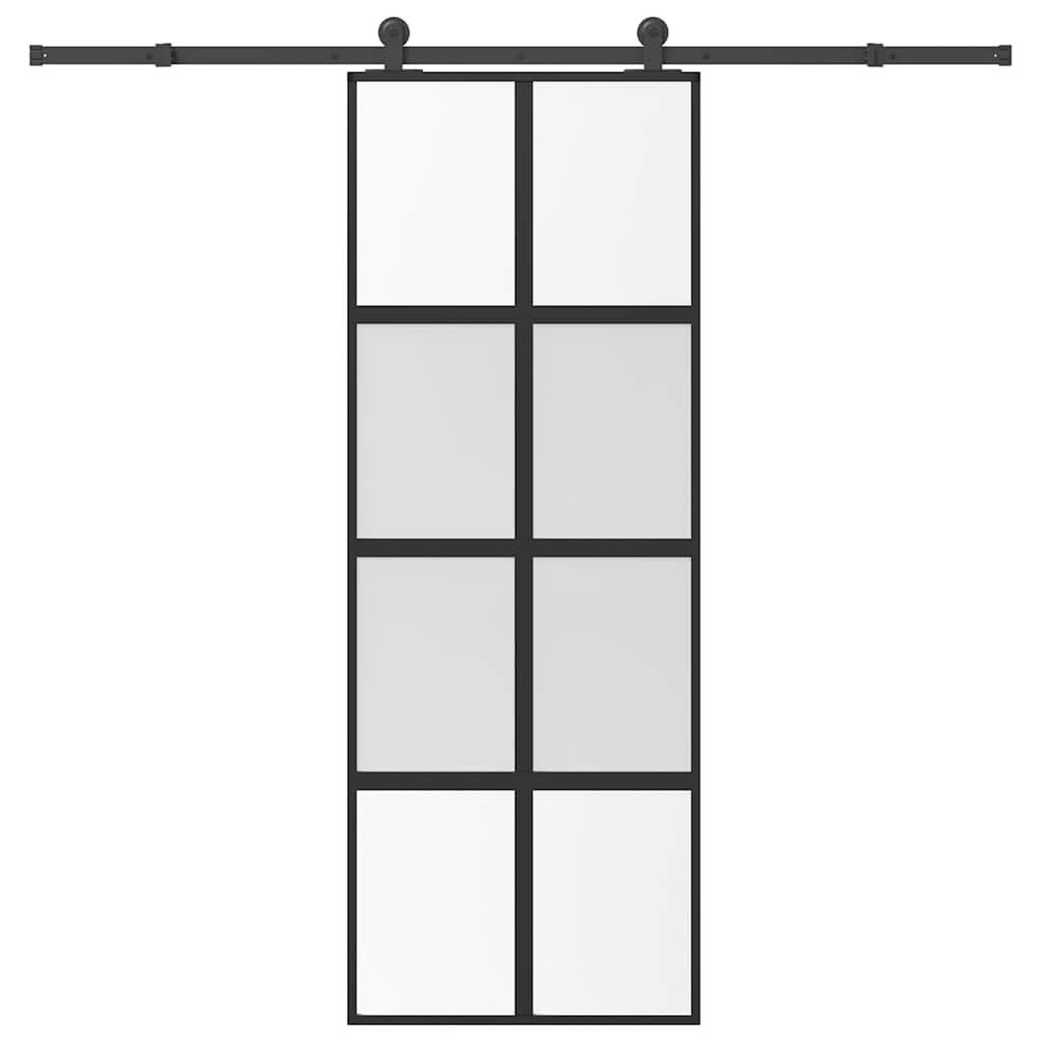 VIDAXL Porte coulissante kit de quincaillerie trempe verre aluminium