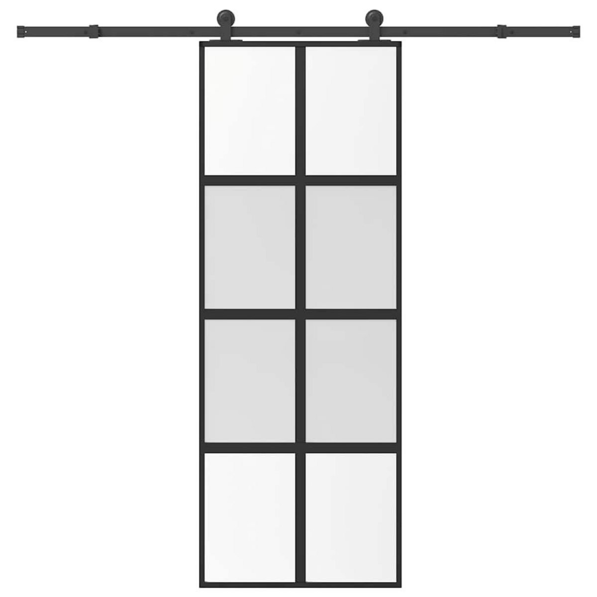 VIDAXL Porte coulissante kit de quincaillerie trempe verre aluminium