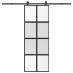 VIDAXL Porte coulissante kit de quincaillerie trempe verre aluminium
