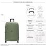 Voir la diapositive 2 : Delsey Grande valise rigide Beaumont TSA Polypropylène 76cm
