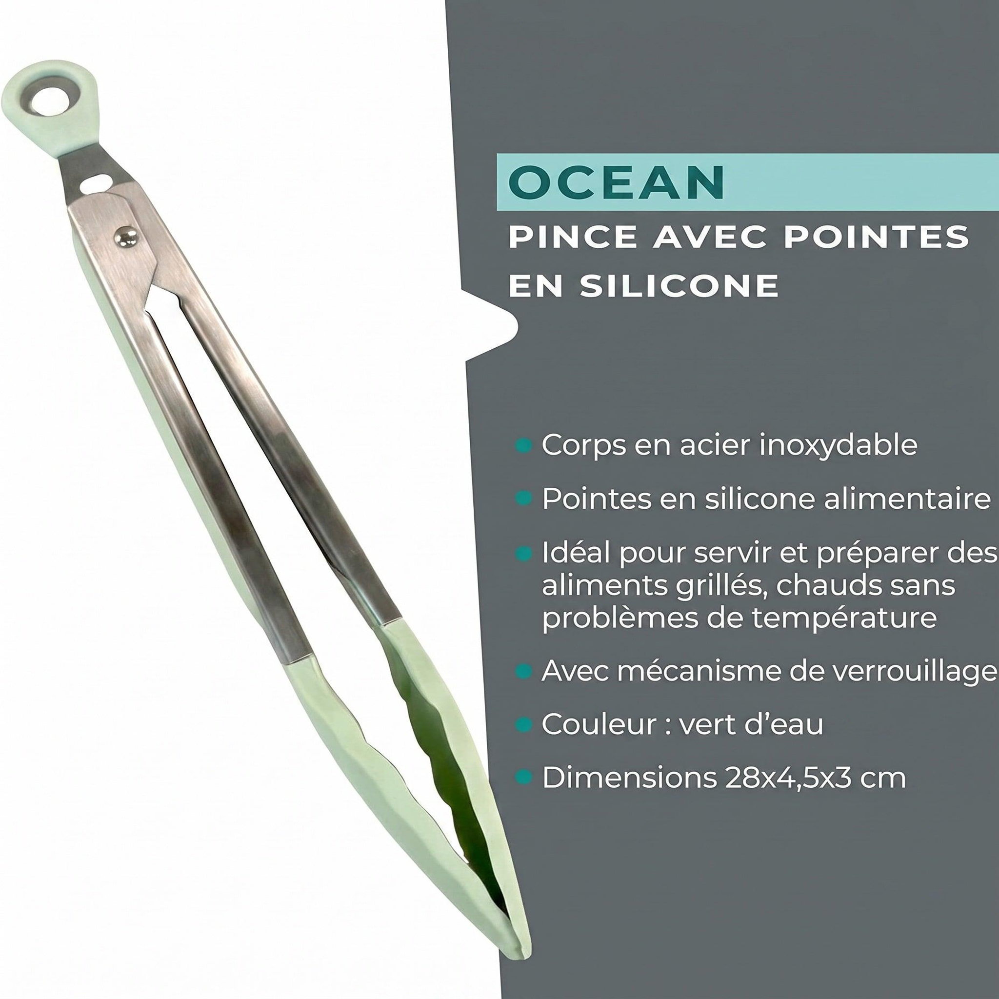 Voir la diapositive 3 : Fackelmann Pince de cuisine alimentaire fackelmann ocean