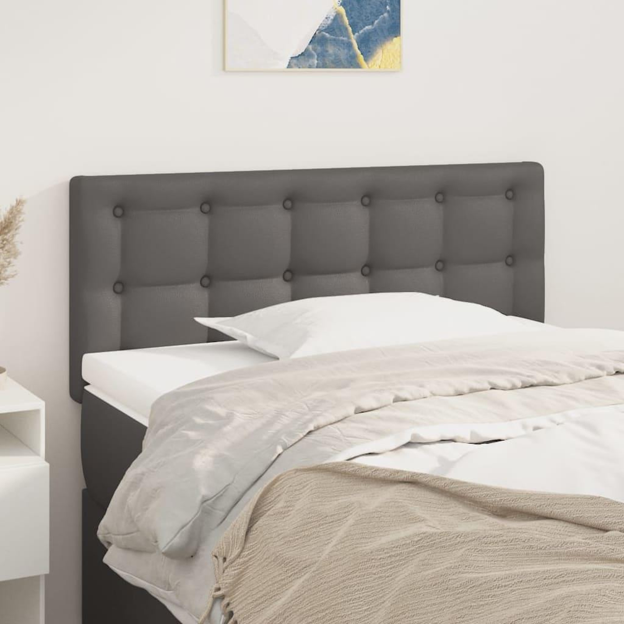 Voir la diapositive 1 : VIDAXL Tete de lit Gris 80x5x78/88 cm Similicuir