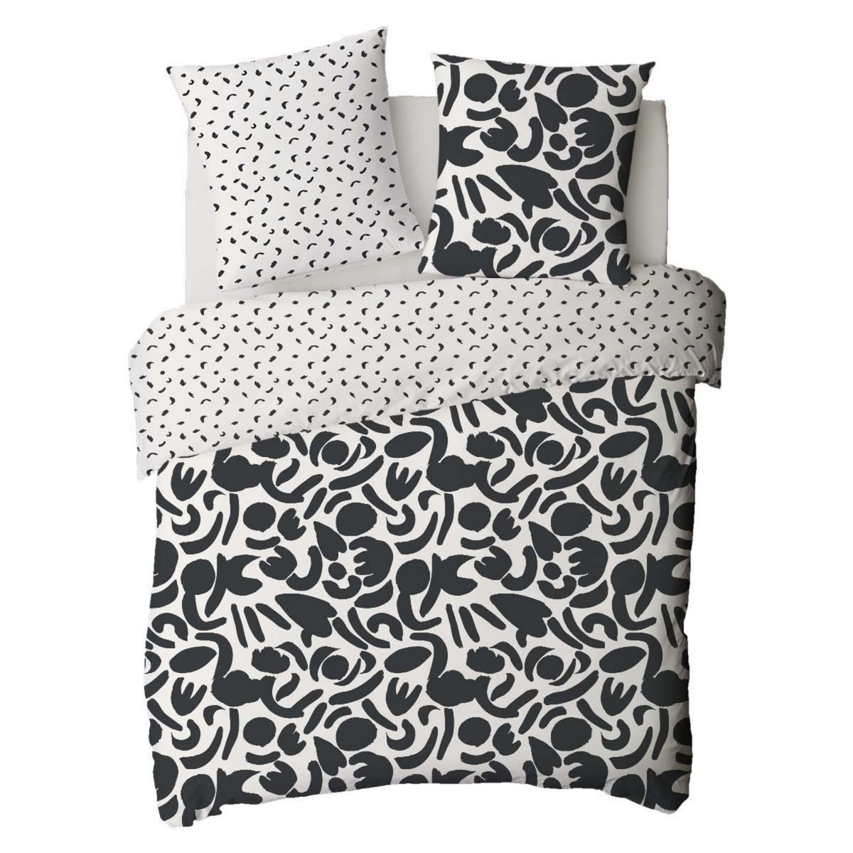 FUTURE HOME Parure de lit 2 personnes géométrique bicolore