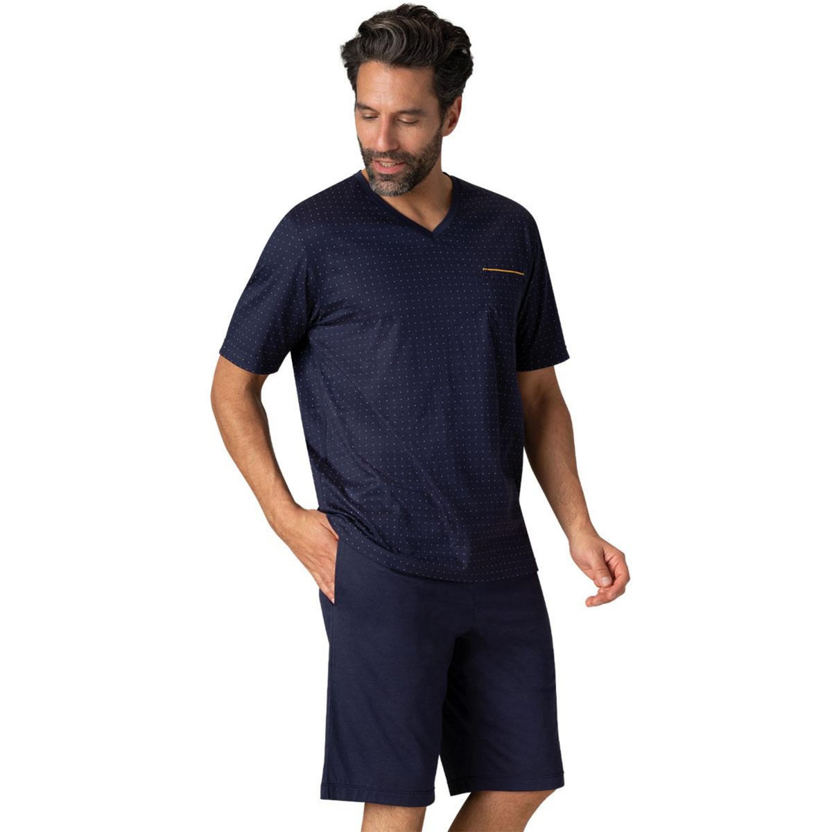 Eminence Pyjama court col V homme Mercerisé