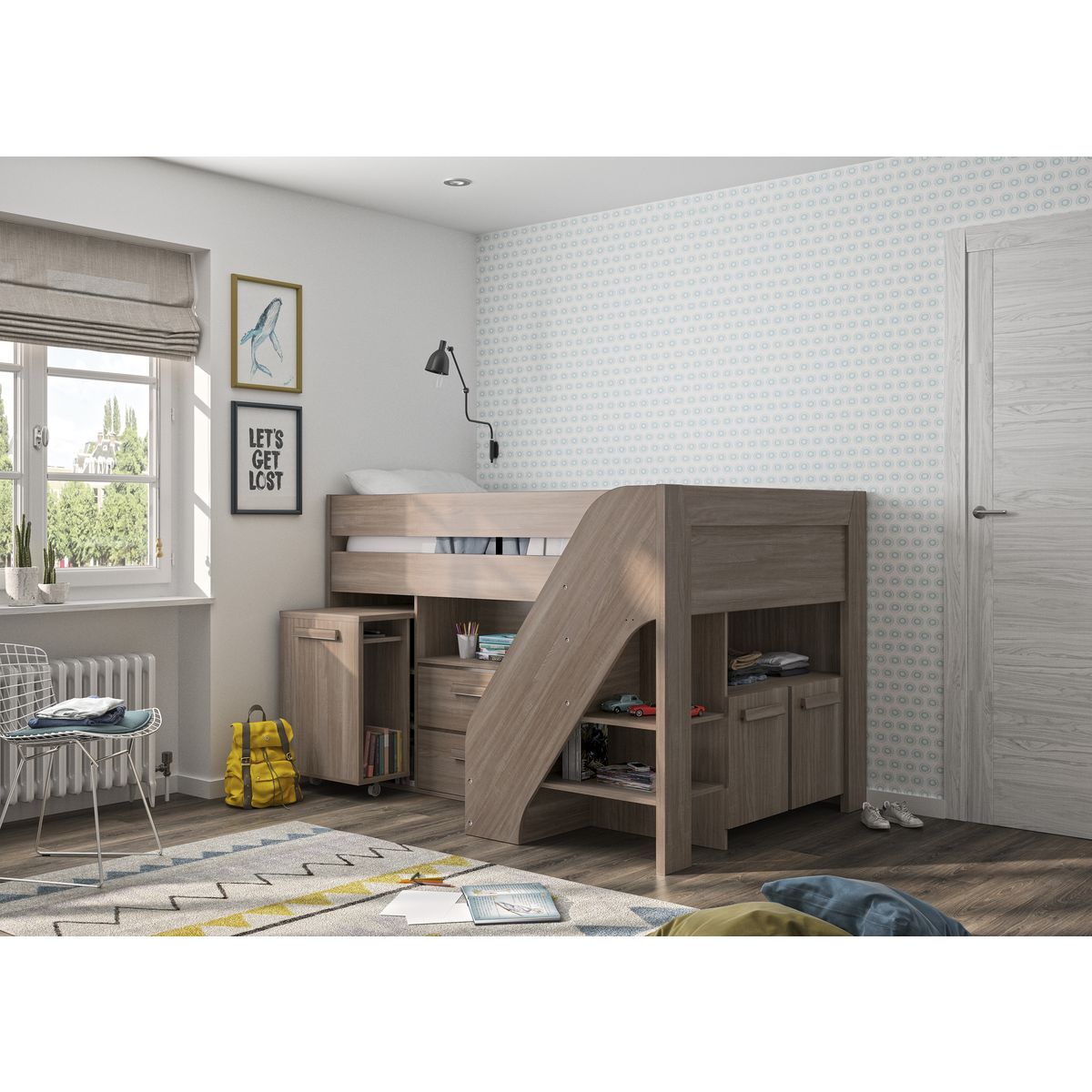 GAMI Lit combiné couchage 90x200cm ANTOINE