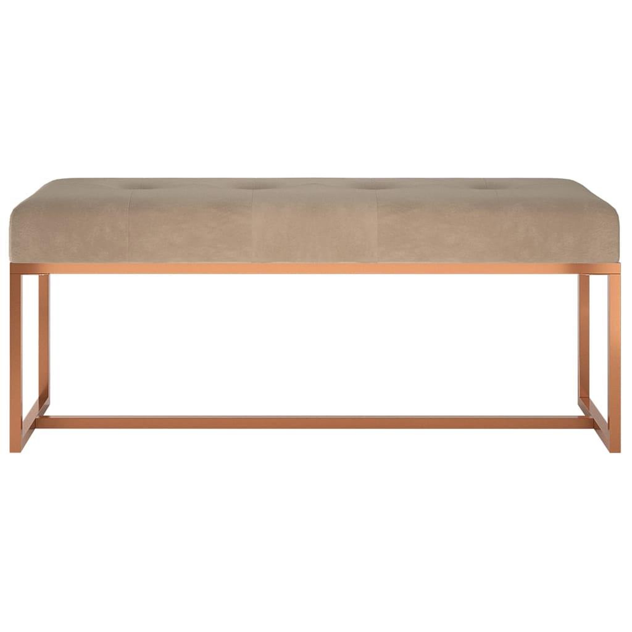 Voir la diapositive 3 : VIDAXL Banc Beige 110x36x45 cm Velours