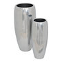 Voir la diapositive 1 : ATMOSPHERA Lot de 2 Cache-Pot en Métal  The Palm Resort  70cm Argent