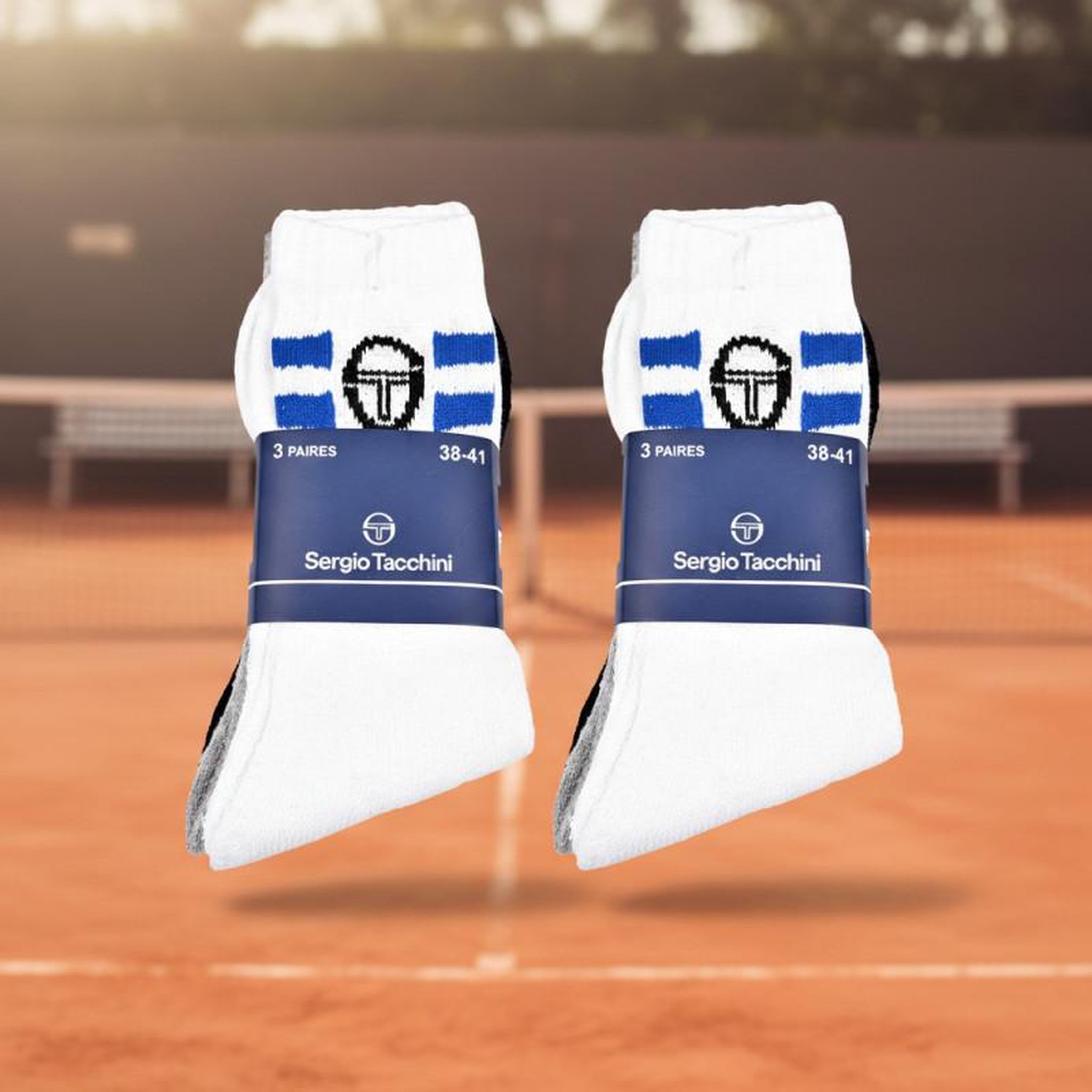 Voir la diapositive 5 : SERGIO TACCHINI Sergio Tacchini Pack de Chaussettes enfant Tennis Crew Lot de 6 Paires