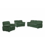 Voir la diapositive 1 : CONCEPT USINE Canapé 3 places + 2 places + fauteuil en velours côtelé vert foncé LINCOLN