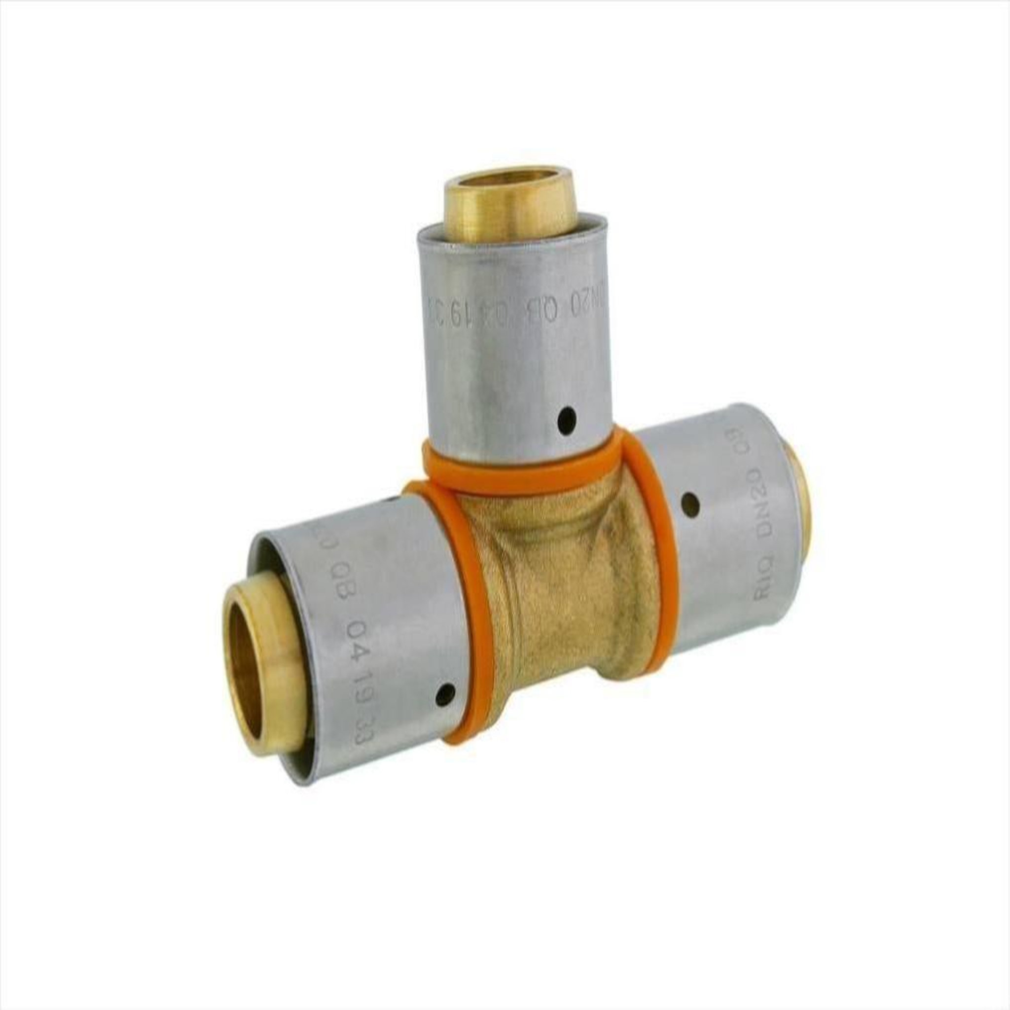 CENTRALE BRICO Raccord Té égal à sertir laiton D.20 pour tube en per