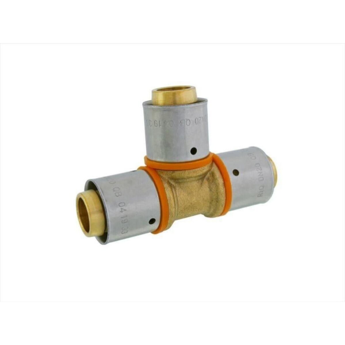 CENTRALE BRICO Raccord Té égal à sertir laiton D.20 pour tube en per