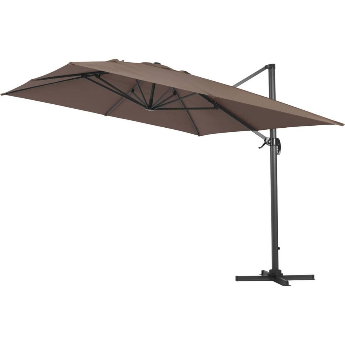 Habitat et Jardin Parasol jardin déporté Alu  Sun 4  - Rectangle - 3 x 4 m + Housse de protection - Taupe