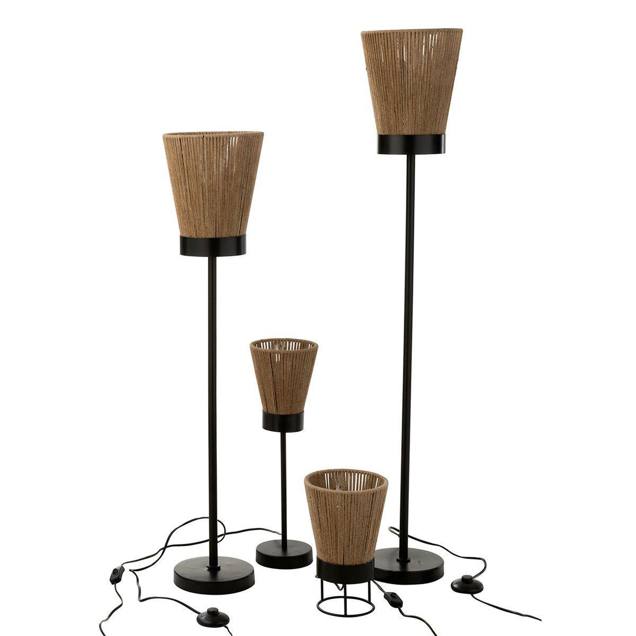 Voir la diapositive 4 : J-LINE Lampe à poser en jute  nina  28cm naturel