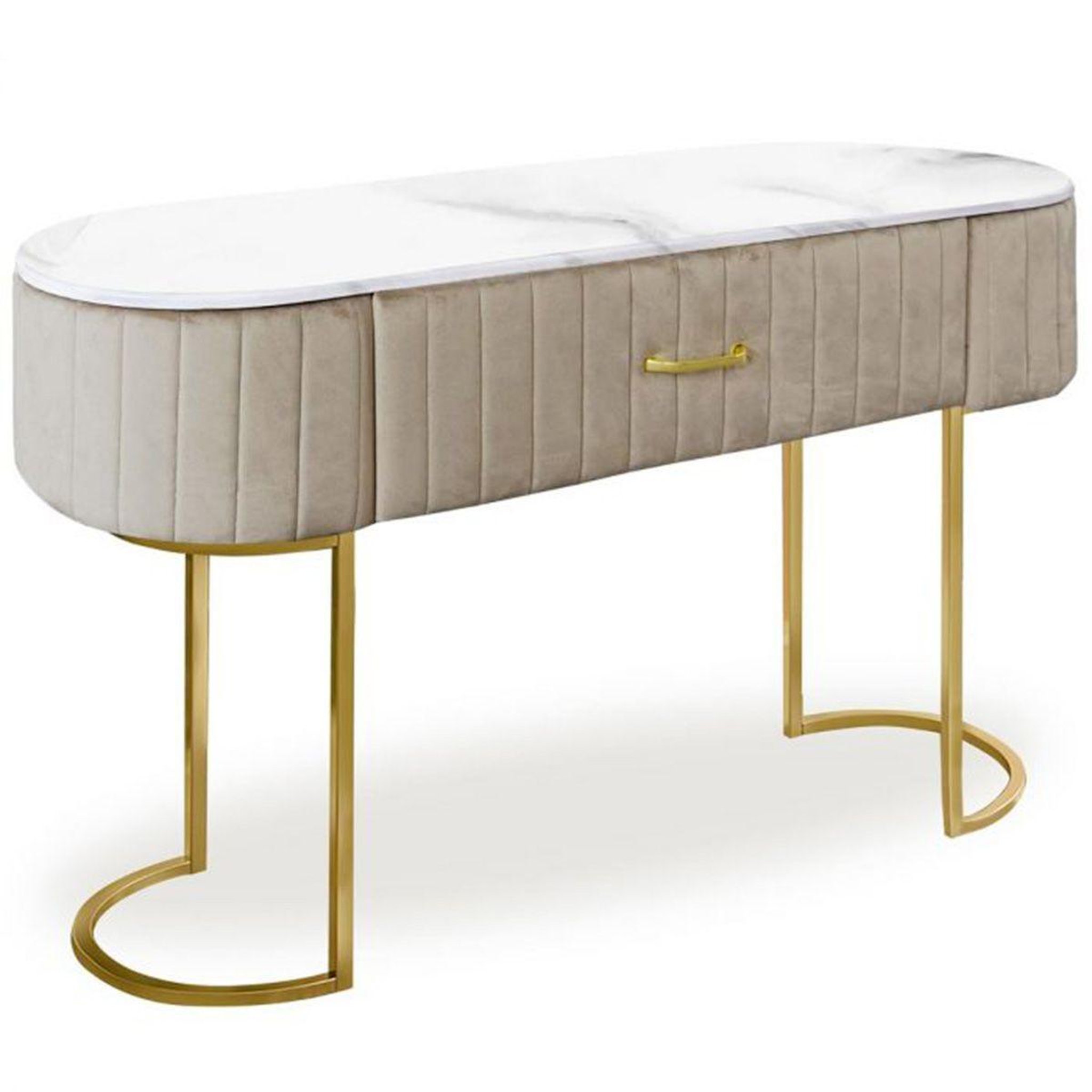 Paris Prix Coiffeuse design 1 tiroir  lomape  120cm taupe